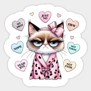 Funny Cat Valentine Conversation Hearts Sticker